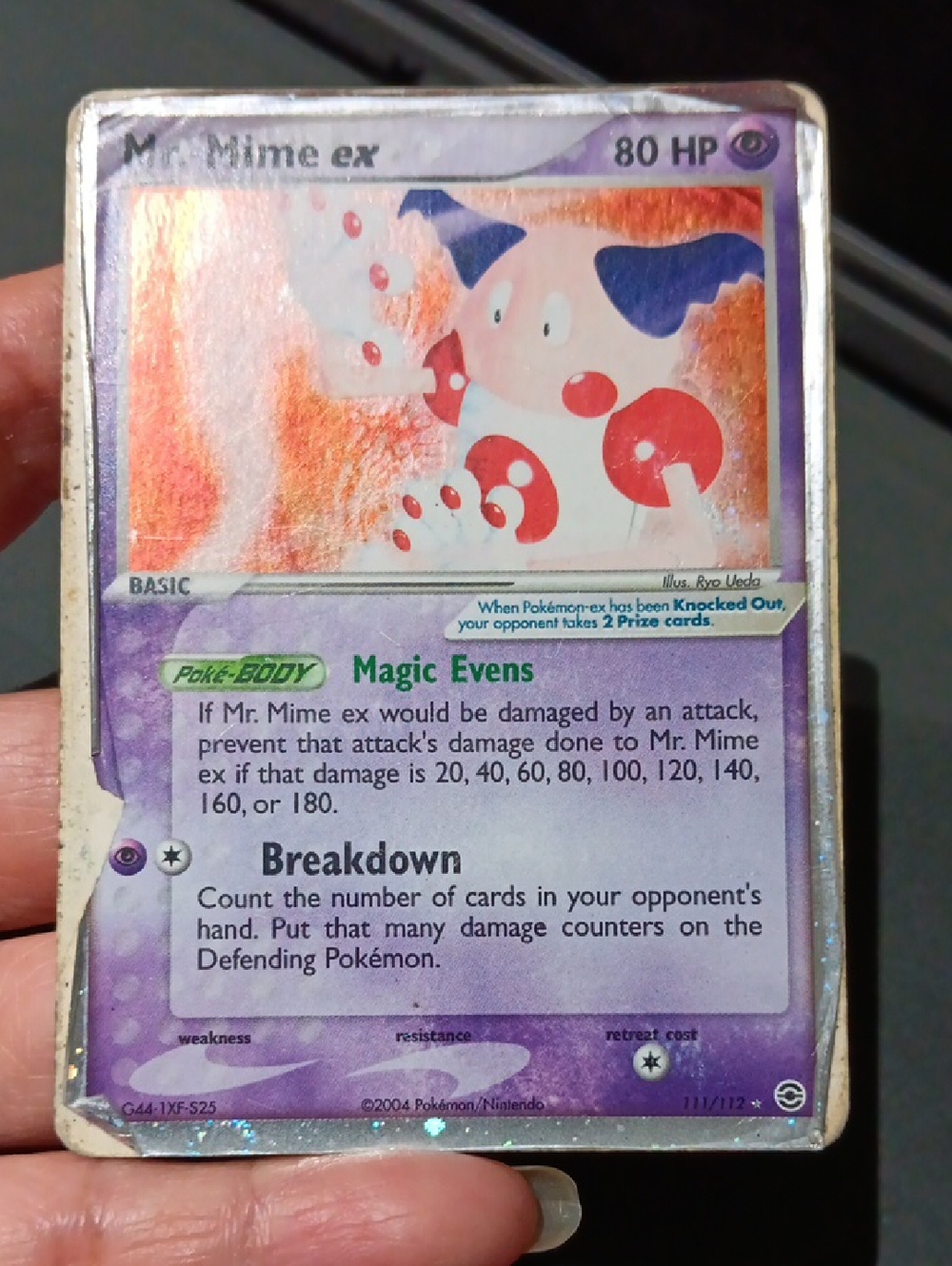 Pokemon Mr. Mime ex Holo Purple and Red Card
